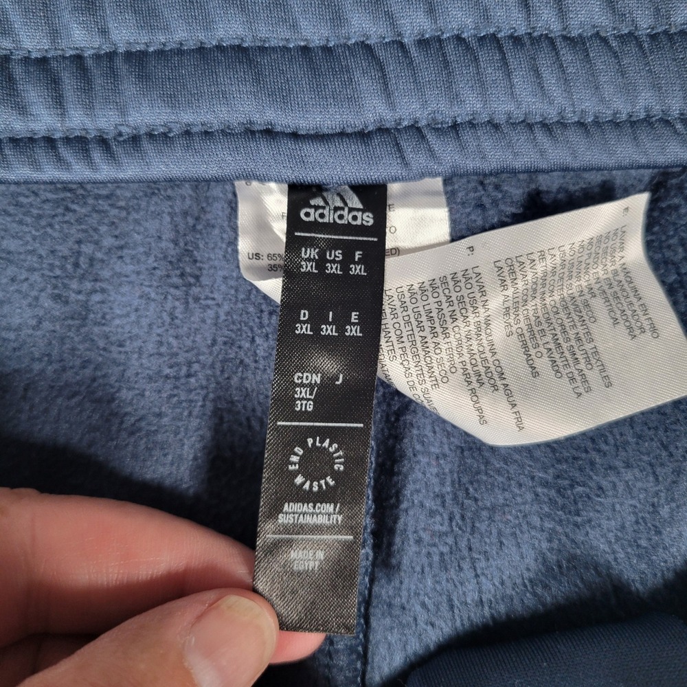 Adidas Jogger Pants Mens 2XL Navy Blue Recycled Polyester Tapered ADX9486F23 - Picture 9 of 13